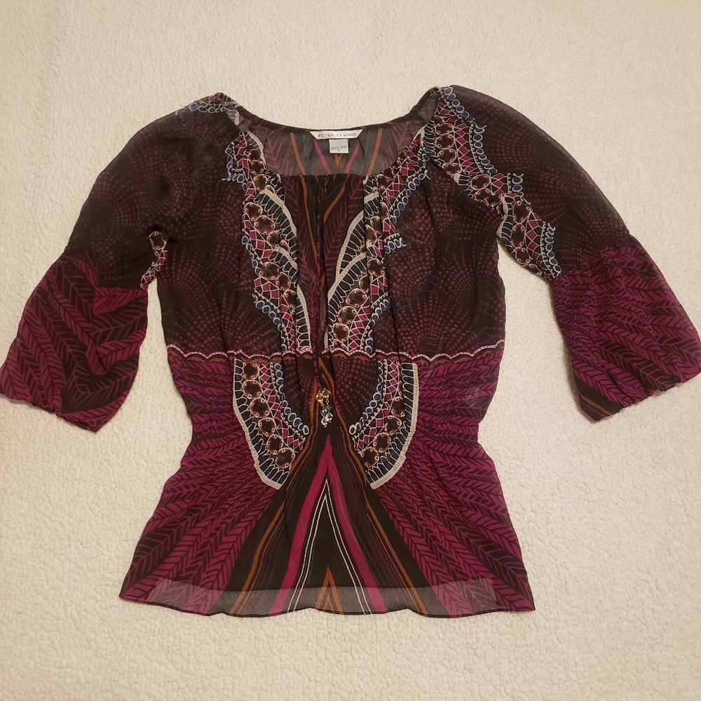 Peter Nygard Boho Sheer Blouse